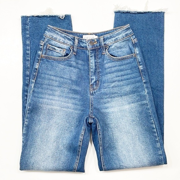 Cello high waisted denim jeans with ankle slits - Picture 1 of 7